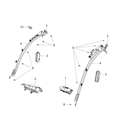 2019 Ram ProMaster City Bracket Diagram for 68240100AA