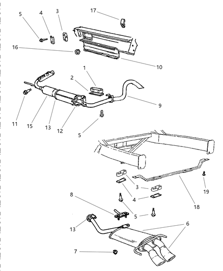 1998 Dodge Viper Exhaust System Diagram