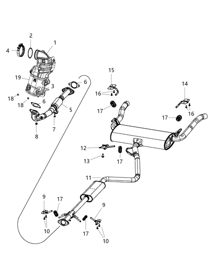 2016 Dodge Dart Exhaust System Diagram 1