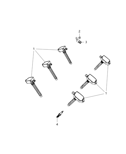 2019 Dodge Durango Spark Plugs, Ignition Coils, And Capacitors Diagram 1