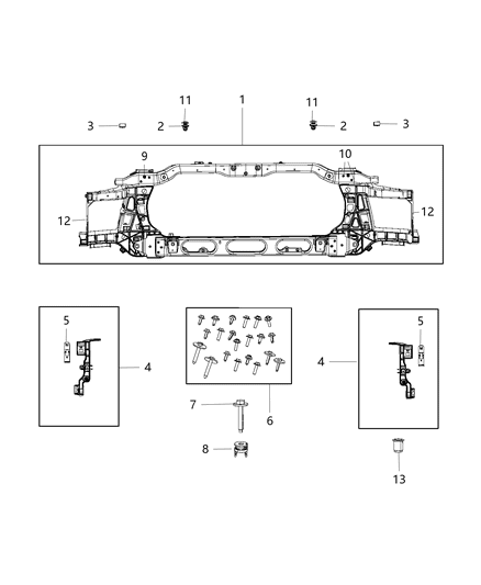 2020 Ram 1500 Radiator Support Diagram