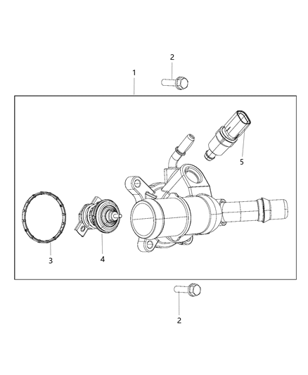 2018 Jeep Cherokee Thermostat & Related Parts Diagram 3