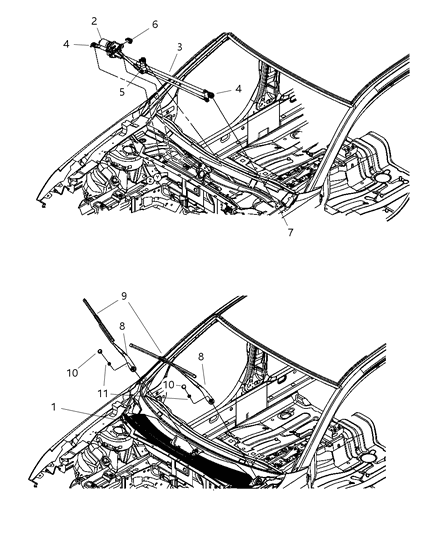 2008 Chrysler Sebring Front Wiper System Diagram