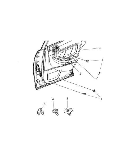 2002 Chrysler Sebring Panel-Rear Door Trim Diagram for UL151T5AC
