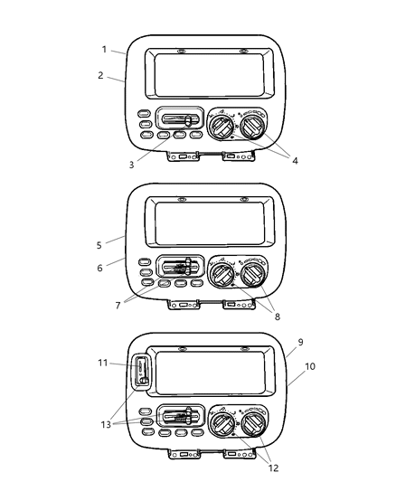 1997 Dodge Grand Caravan Controls, A/C & Heater Diagram