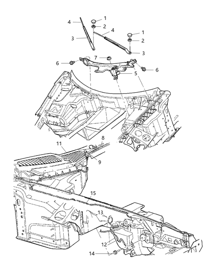 2006 Dodge Viper Windshield Wiper & Washer Diagram