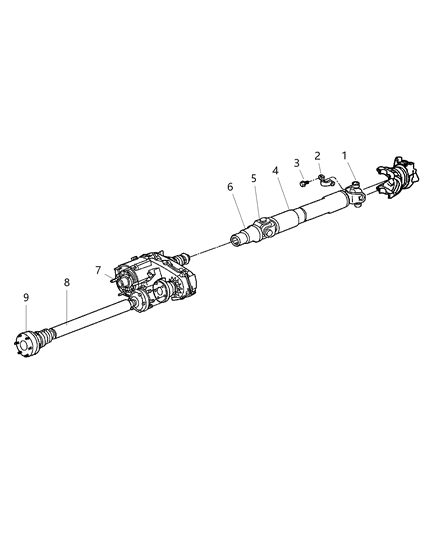 2002 Jeep Liberty Rear Drive Shaft Diagram for 52111554AC