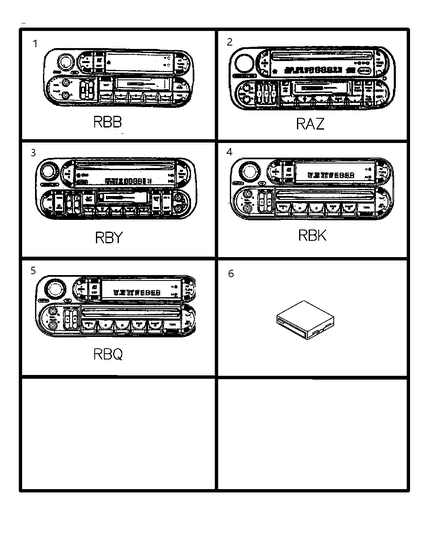 2003 Dodge Durango Radio-AM/FM/CASSETTE With Cd Diagram for 5064383AD