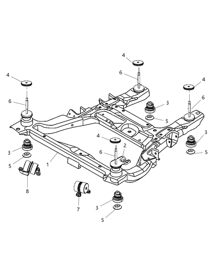 2005 Chrysler Pacifica CROSSMEMBER-Front Suspension Diagram for 4743166AG