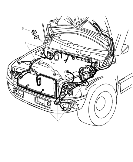 2007 Dodge Ram 2500 Wiring-HEADLAMP To Dash Diagram for 56055303AD