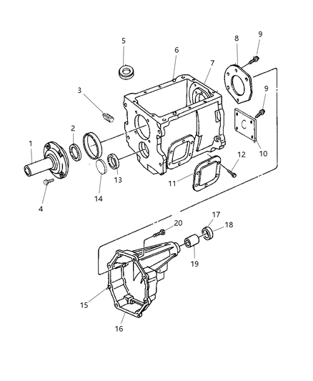 2002 Dodge Ram 3500 Case & Related Parts Diagram 1