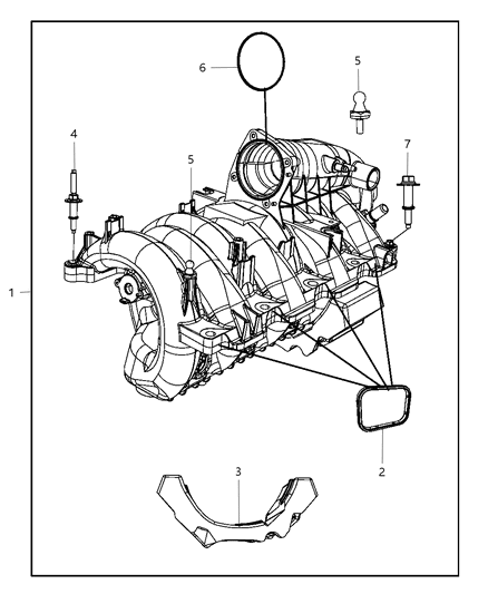 2009 Jeep Commander Engine Intake Manifold Diagram for 53032761AI