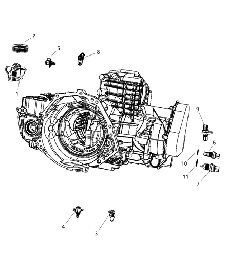 2008 Chrysler Town & Country Sensors - Drivetrain Diagram