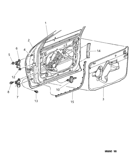 2004 Chrysler 300M Panel-Door Outer Diagram for 4574273AD