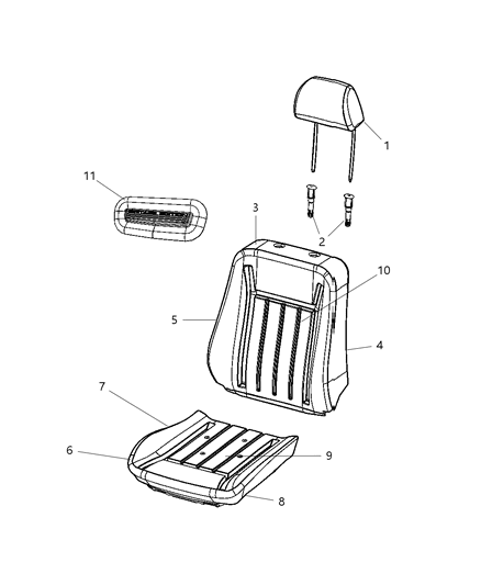 2009 Chrysler 300 Front Seat - Bucket Diagram 1