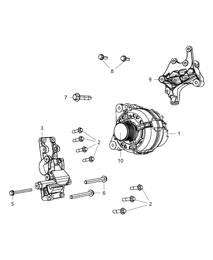 2009 Dodge Caliber Generator/Alternator & Related Parts Diagram 1