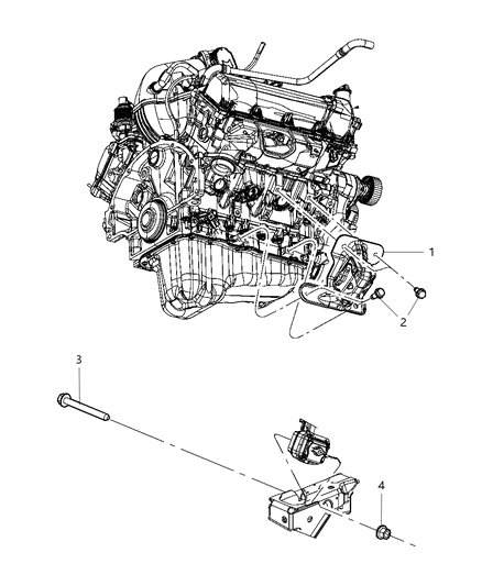 2011 Jeep Liberty INSULATOR-Engine Mount Diagram for 52129480AC