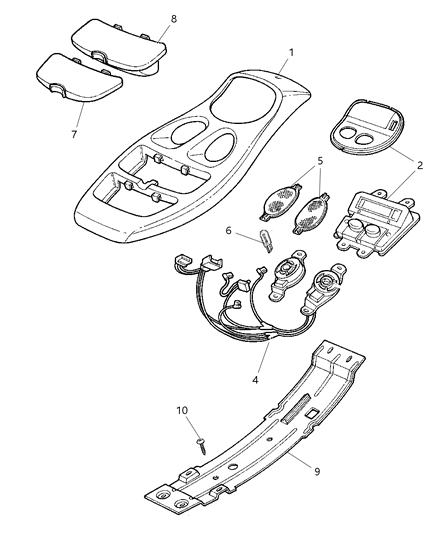 1999 Dodge Dakota Lens-Reading Lamp Diagram for 5003659AA