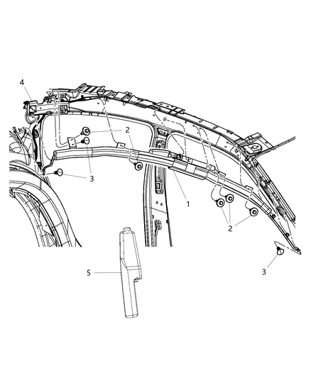 2014 Dodge Charger Support-Side Air Bag Diagram for 68044050AB