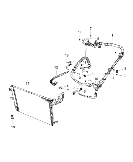 2019 Jeep Wrangler Line-A/C Suction And Liquid Diagram for 68282107AD