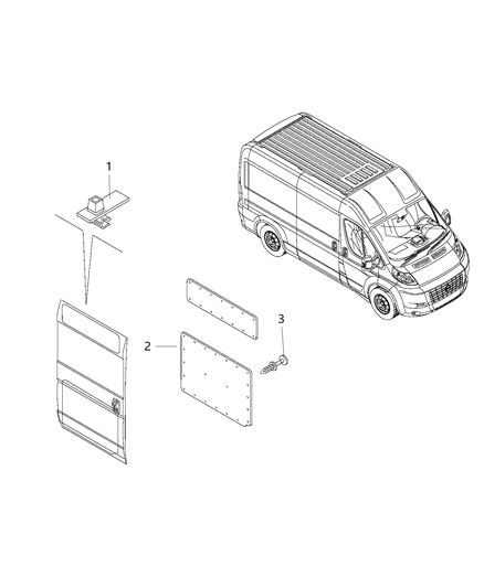 2021 Ram ProMaster 1500 Sliding Door Trim Panels Diagram