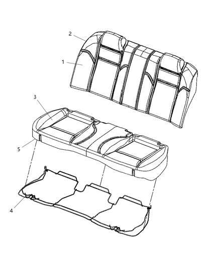 2008 Dodge Charger Rear Seat Back Cover Diagram for 1HL341DVAB