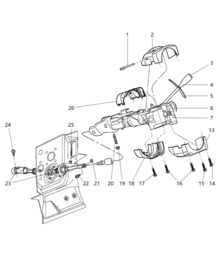 1999 Dodge Durango Column Steering Diagram for 4874452AB