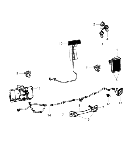 2012 Jeep Wrangler Lamps - Rear Diagram