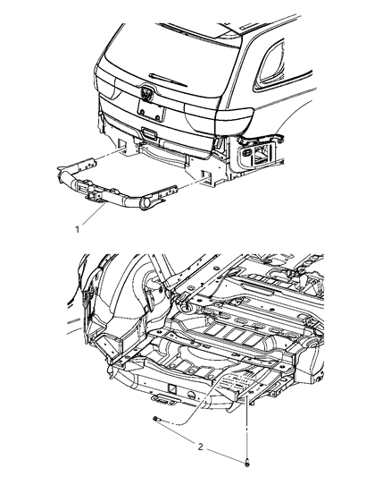 2016 Dodge Durango Tow Hooks & Hitch, Rear Diagram