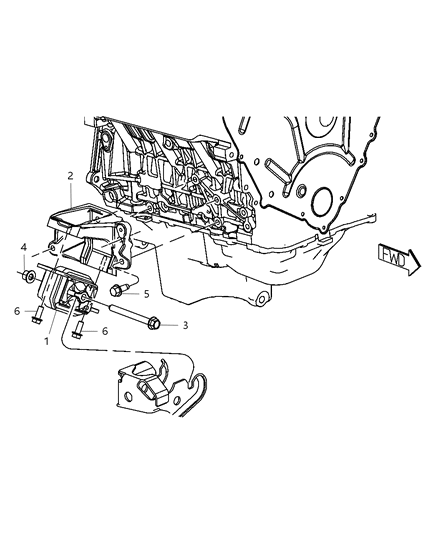 2009 Dodge Nitro Engine Mounting Right Side Diagram 5