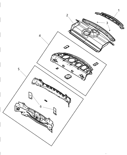 2011 Dodge Charger REINFMNT-Rear Shelf Panel Diagram for 68037867AA