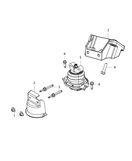 2014 Dodge Charger Engine Mounting Left Side Diagram 3