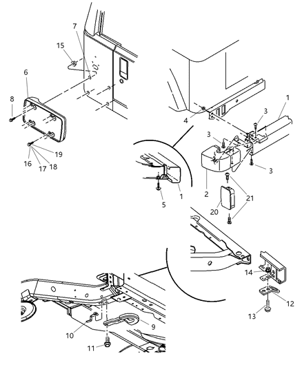 2006 Jeep Wrangler Extension-Bumper Diagram for 55155761AB