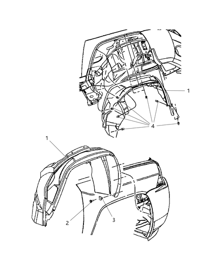 2008 Jeep Patriot Fender Shield Diagram