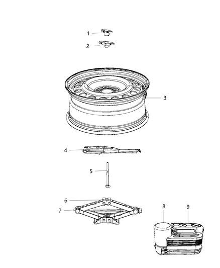 2015 Chrysler 300 Jack Assembly & Tools Diagram