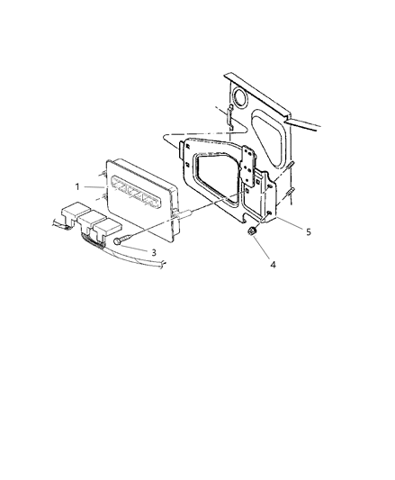 2001 Dodge Ram 1500 Engine Controller Module Diagram for R33033306J