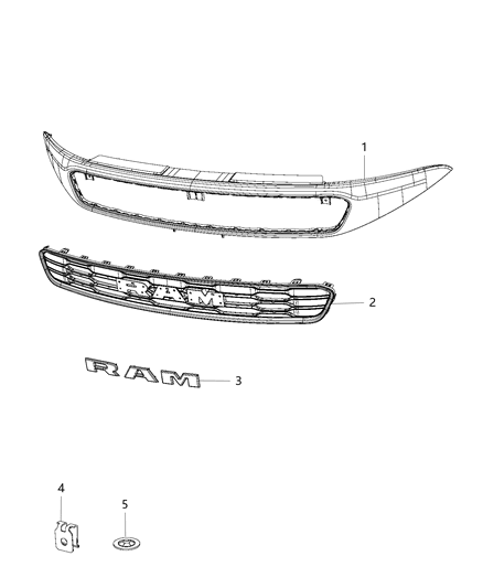 2019 Ram ProMaster City Grille Diagram