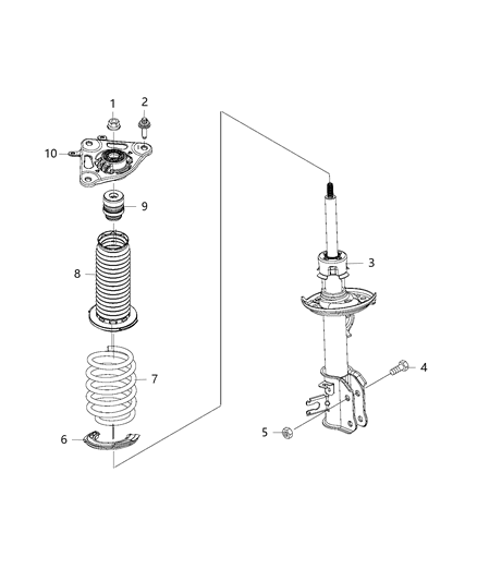 2021 Jeep Compass ABSORBER-Suspension Diagram for 68290258AB