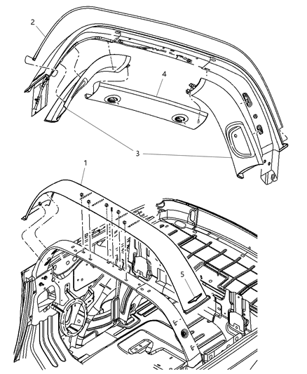 2005 Chrysler PT Cruiser Cover-Sport Bar Diagram for XC38XWGAA