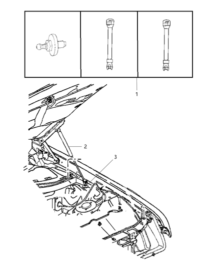 2013 Dodge Challenger Prop Kit - Hood Diagram