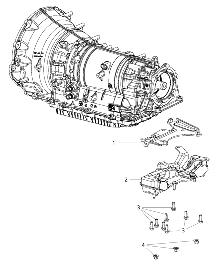 2019 Ram 2500 Bracket-Transmission Mount Diagram for 68361325AA