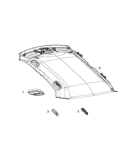 2019 Chrysler 300 Lamps, Over Head Console & Illuminated Handle Diagram