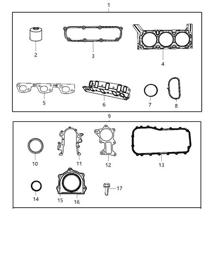 2007 Jeep Wrangler Gasket-Cylinder Head Diagram for 4666033AA