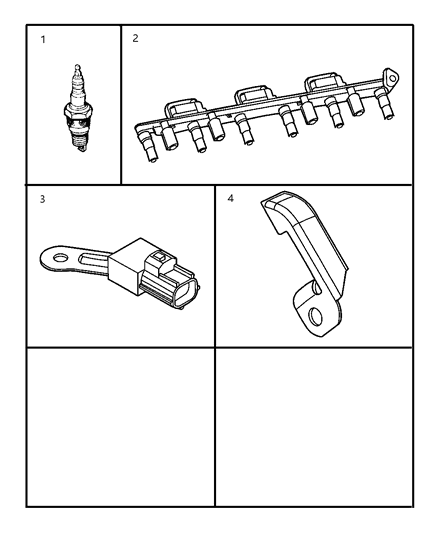 2003 Jeep Grand Cherokee Spark Plugs - Coils Diagram