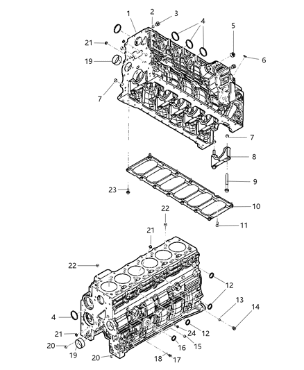 2007 Dodge Ram 3500 Cab Chassis Cylinder Block And Hardware Diagram 2