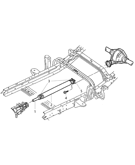 2006 Dodge Dakota Propeller Shaft - Rear Diagram 1