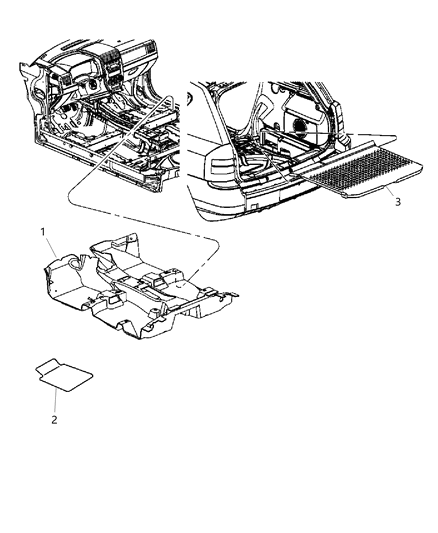 2015 Jeep Compass Carpet, Complete Diagram