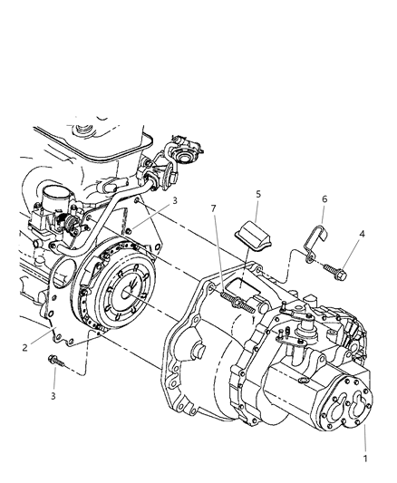 1999 Dodge Stratus Transaxle Assemblies & Mounting Diagram 1