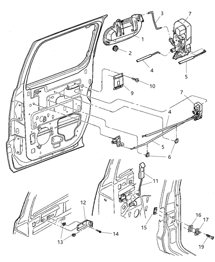 2003 Dodge Dakota Link-Rear Door Inside Remote To Diagram for 55362924AD