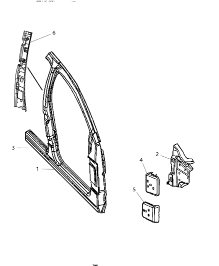 2009 Dodge Durango Panel-Body Side Aperture Diagram for 68005028AB